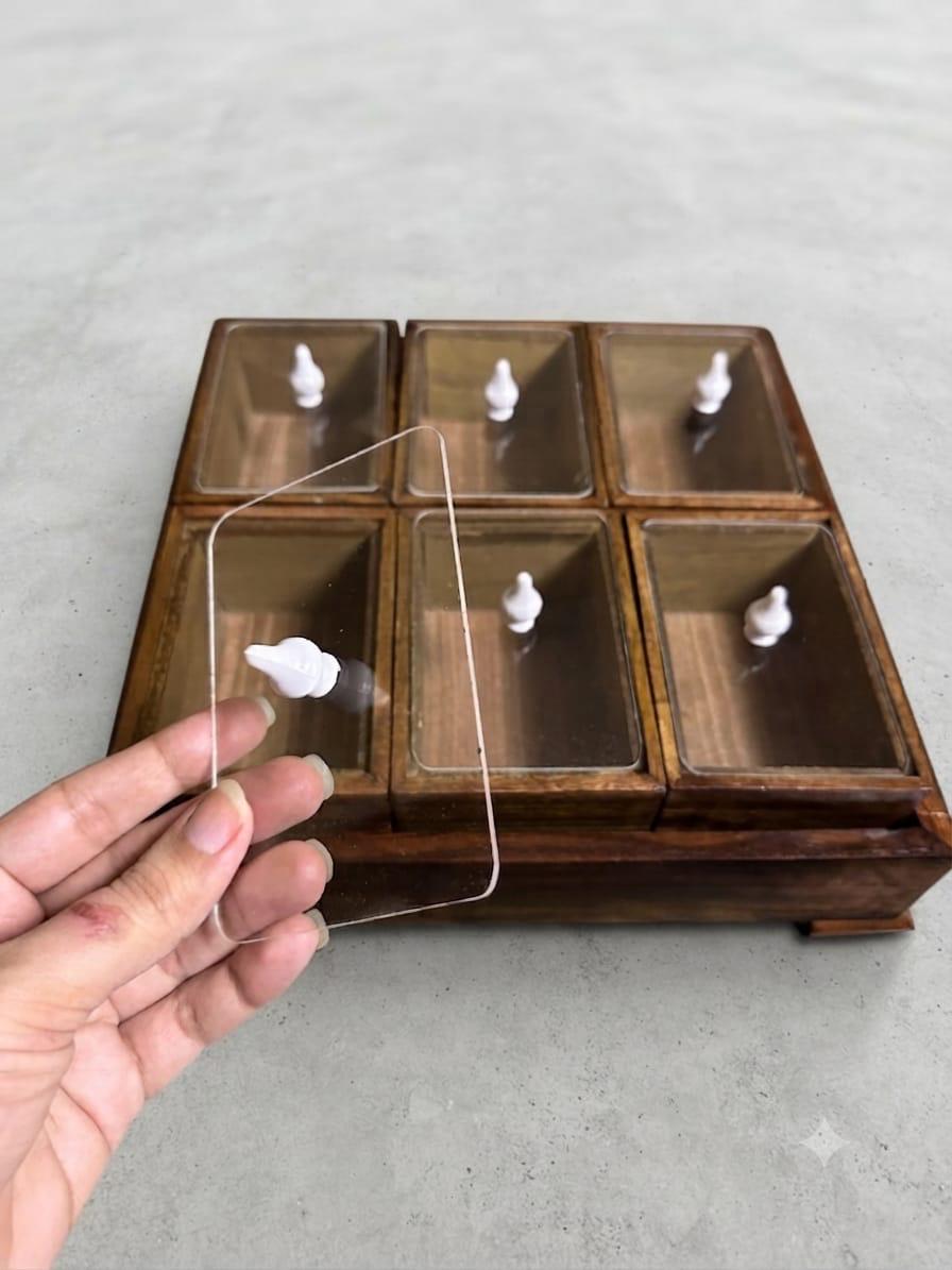 Spice Box with 6 Compartments | Masala Box with Transparent Lids | Kitchen Storage Organizer