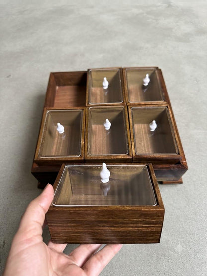 Spice Box with 6 Compartments | Masala Box with Transparent Lids | Kitchen Storage Organizer