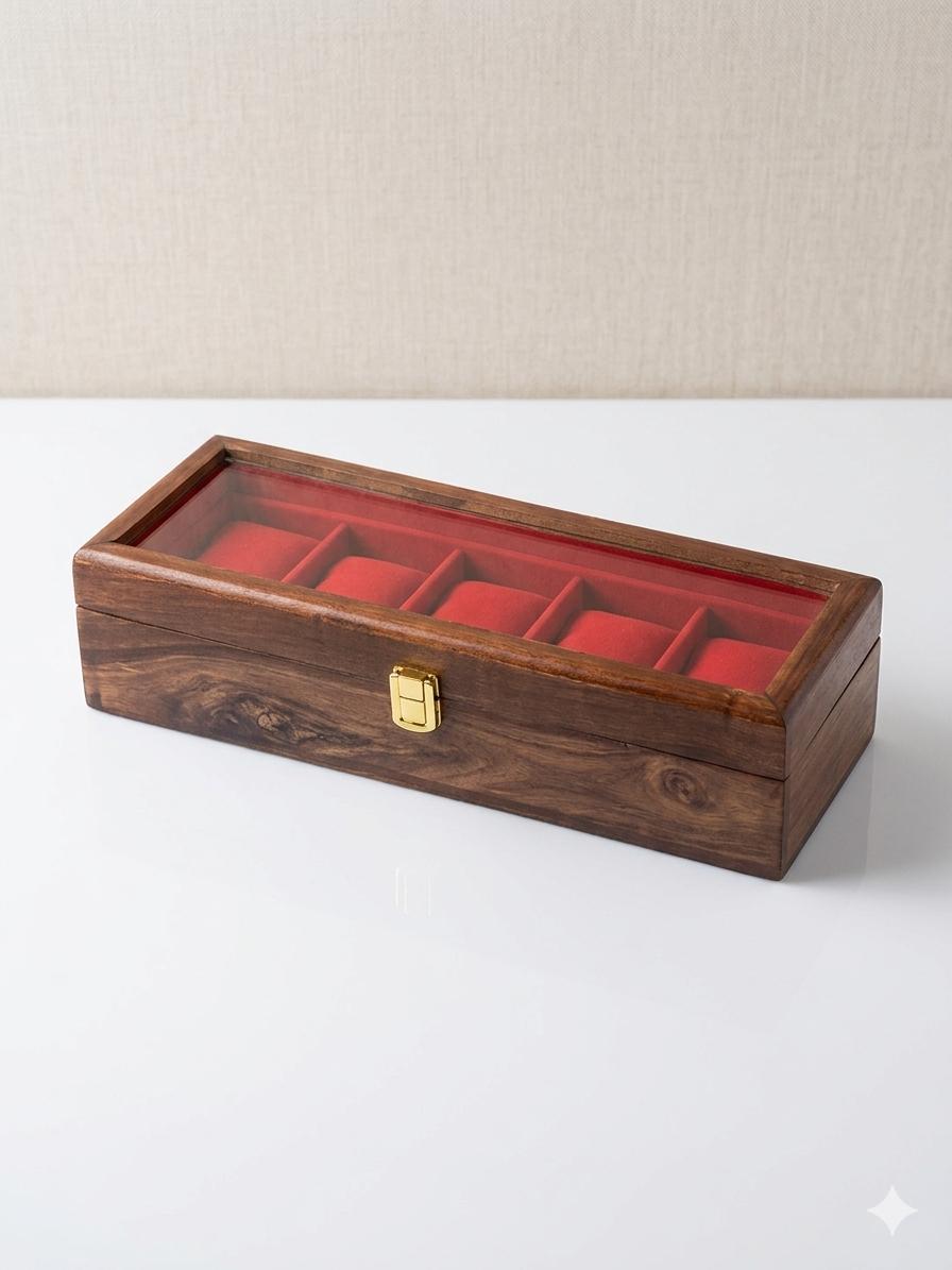 Personalized Handmade Wooden Watch Box - 5 & 10 Slot Luxury Watch Organizer - Unbreakable Acrylic Top - Groom’s Gift, Anniversary, Father's Day