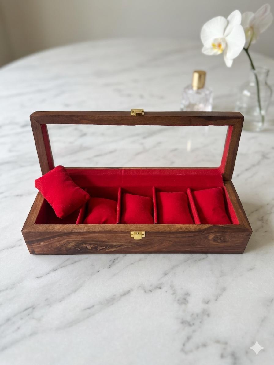 Personalized Handmade Wooden Watch Box - 5 & 10 Slot Luxury Watch Organizer - Unbreakable Acrylic Top - Groom’s Gift, Anniversary, Father's Day