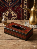 Handcrafted Wooden Tissue Box Cover – Decorative Luxury Tissue Holder, Middle Eastern Inlay Wood Home Decor