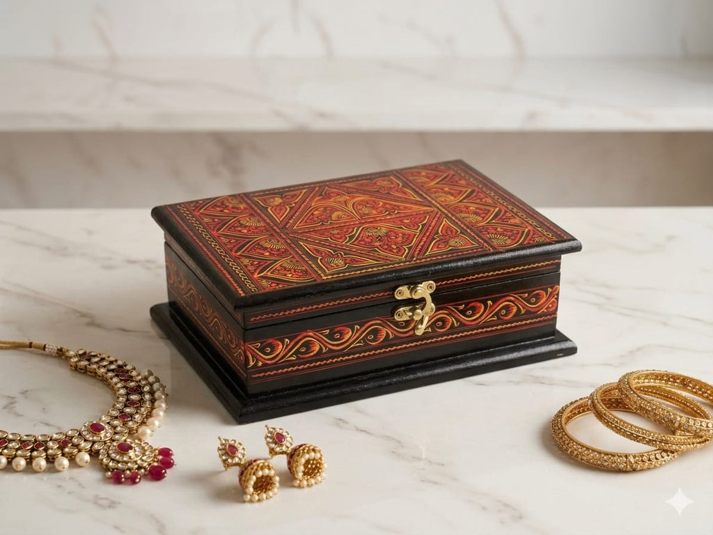 Wooden Jewellery Box – Jewellery organiser | Handmade Organiser | Decorative jewellery Box for Women