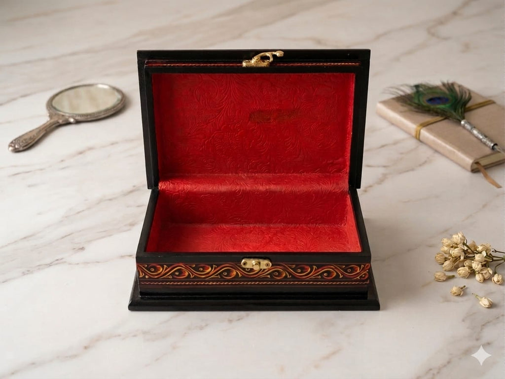 Wooden Jewellery Box – Jewellery organiser | Handmade Organiser | Decorative jewellery Box for Women