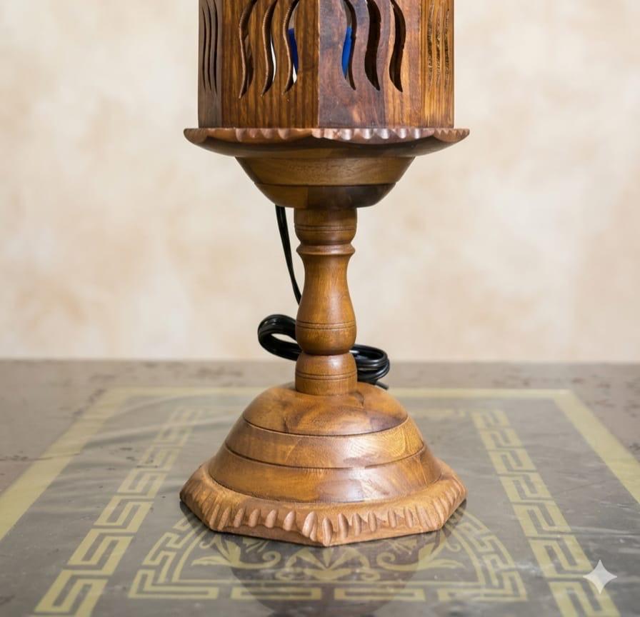 Wooden Lamp – Premium Solid Wood Table Lamp for Bedroom, Living Room & Home Décor