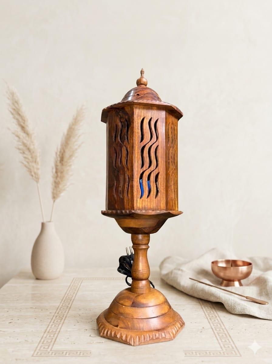 Wooden Lamp – Premium Solid Wood Table Lamp for Bedroom, Living Room & Home Décor