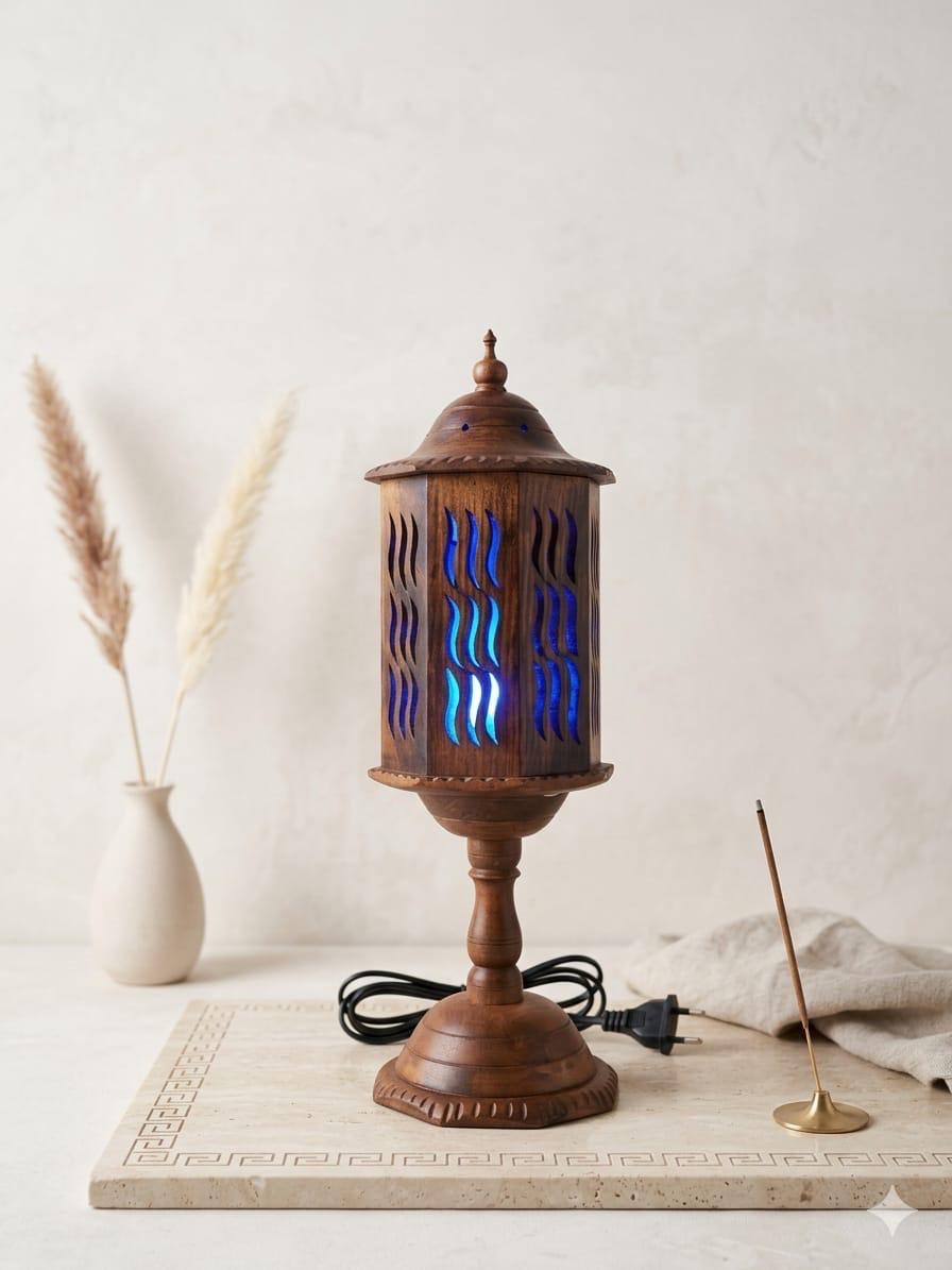 Wooden Lamp – Premium Solid Wood Table Lamp for Bedroom, Living Room & Home Décor