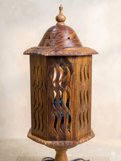 Wooden Lamp – Premium Solid Wood Table Lamp for Bedroom, Living Room & Home Décor