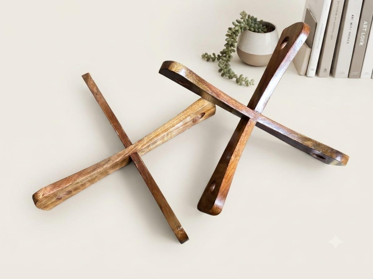 Solid Wood Trivet | Wooden Pot Stand | Heat Resistant Hot Pot Holder for Dining Table & Kitchen