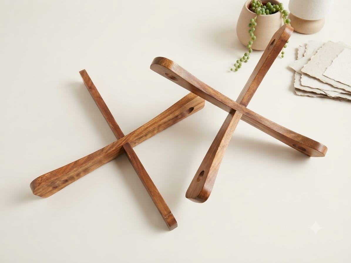 Solid Wood Trivet | Wooden Pot Stand | Heat Resistant Hot Pot Holder for Dining Table & Kitchen