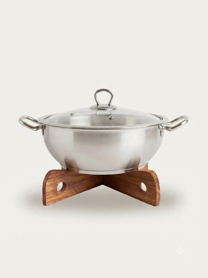 Solid Wood Trivet | Wooden Pot Stand | Heat Resistant Hot Pot Holder for Dining Table & Kitchen