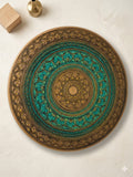 Handcrafted Wooden Coffee Table – Luxury Round Center Table | Living Room Statement Piece | Artistic Wood Furniture